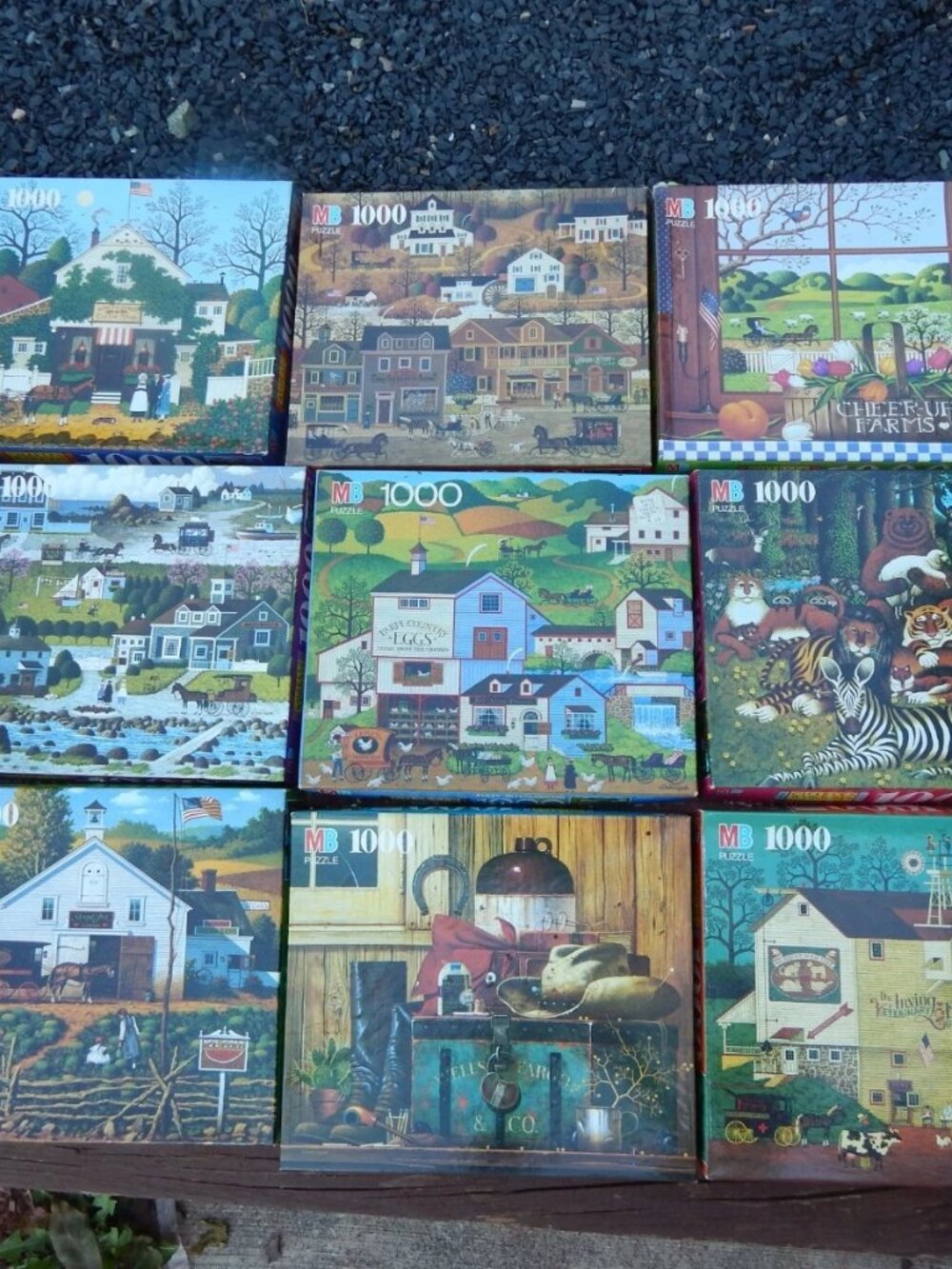 LOT OF 9 - CHARLES WYSOCKI - 1000 Pc Pieces JIGSAW PUZZLES LOT